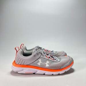 Under Armour Charged Assert Gray Orange Running Shoes 3021972-101 Women's Size 6